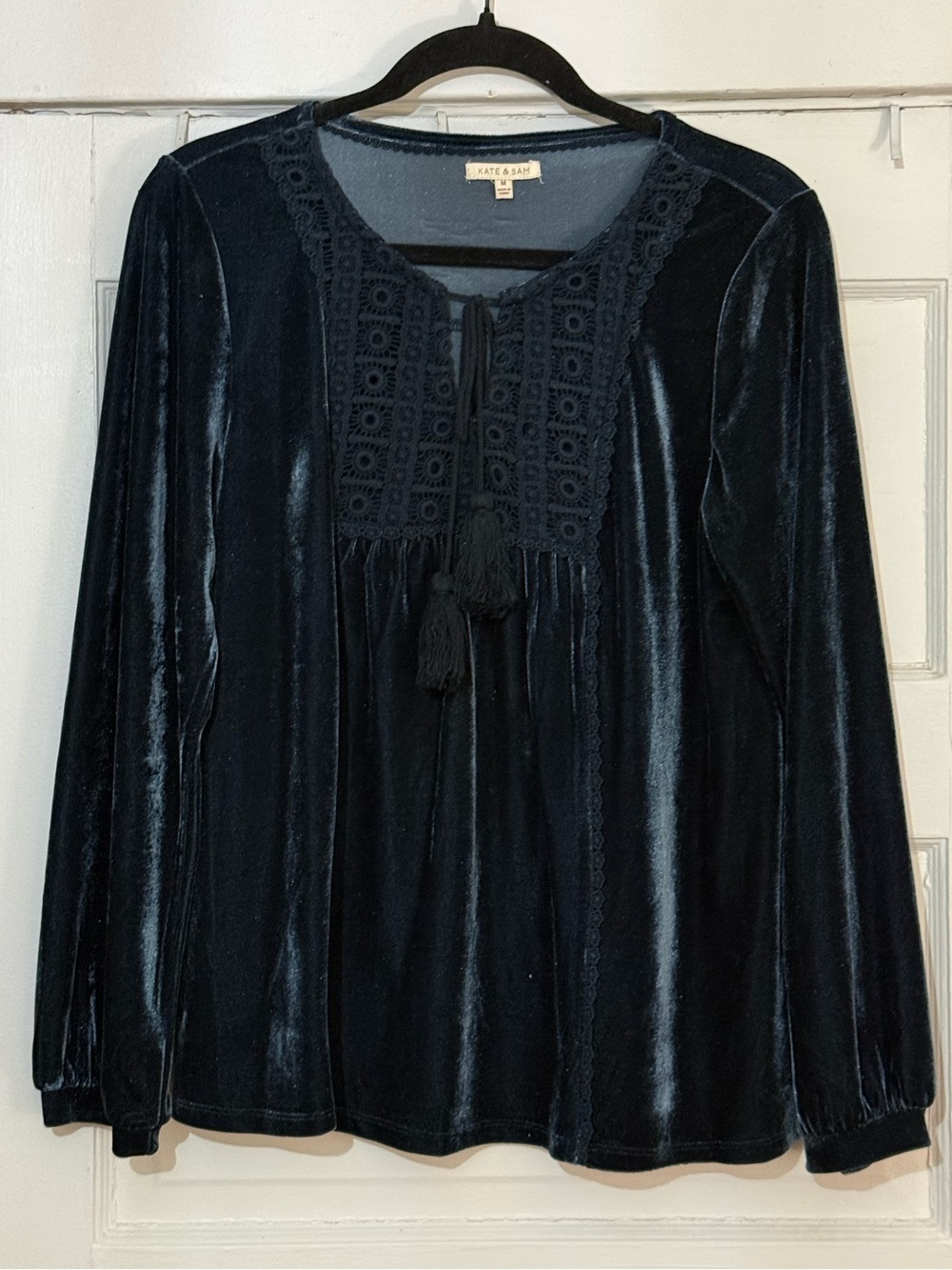Velvet Peasant Blouse